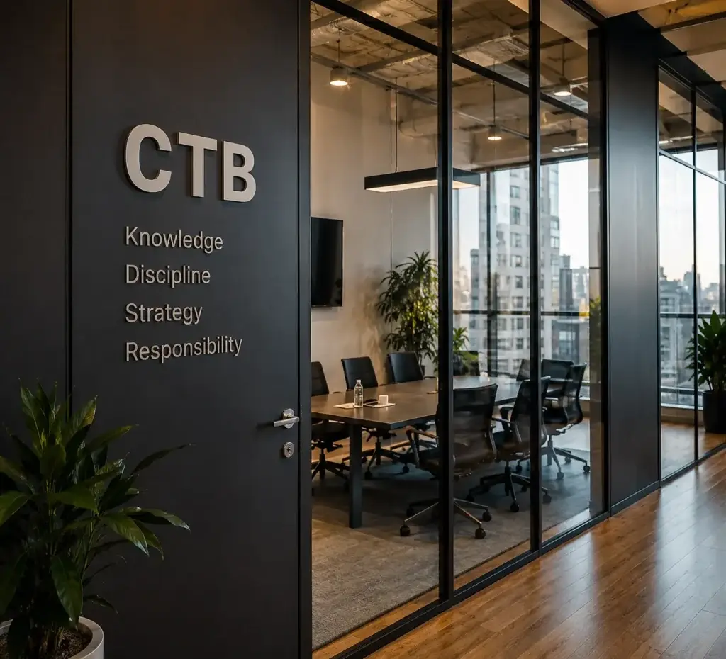 Kancelarija CTB sa modernim prostorom za investicione konsultacije.